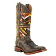 thumbnail image 3 of Ferrini  Womens Aztec Embroidered Square Toe   Boots   Mid Calf Low Heel 1-2", 3 of 5