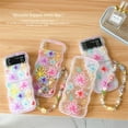 thumbnail image 5 of Pretty Girls Case for Samsung Galaxy Z Flip 5 Flower Beads Strap, Fashion Curly Wave Frame Case for Galaxy Z Flip 5 Cute Floral Print, Woman Pink Case for Z Flip 5 (Line Flower B), 5 of 14