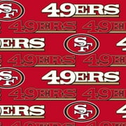 NFL San Francisco 49ers 58" 100% Polyester Fleece Sports Logo Fabric By the Yard, Red