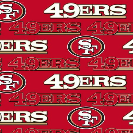 NFL San Francisco 49ers 58" 100% Polyester Fleece Sports Logo Fabric By the Yard, Red