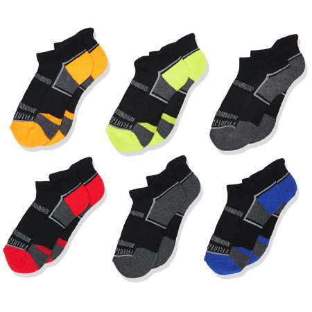 Fruit of the Loom Boys' Big Everyday Active Low Cut Tab Socks-6 Pair ...