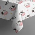 thumbnail image 3 of White Cow Moo Colorful Pattern Rectangle Tablecloth 60"x102",Waterproof Polyester Rectangle Table Cloth, Wipeable Spillproof Polyester Tablecloth for Dining, Camping, Indoor and Outdoor, 3 of 6