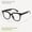 Black, variant on Tortoiseshell Square Blue Light Glasses, Retro Thick Frame, With Cleaning Cloth