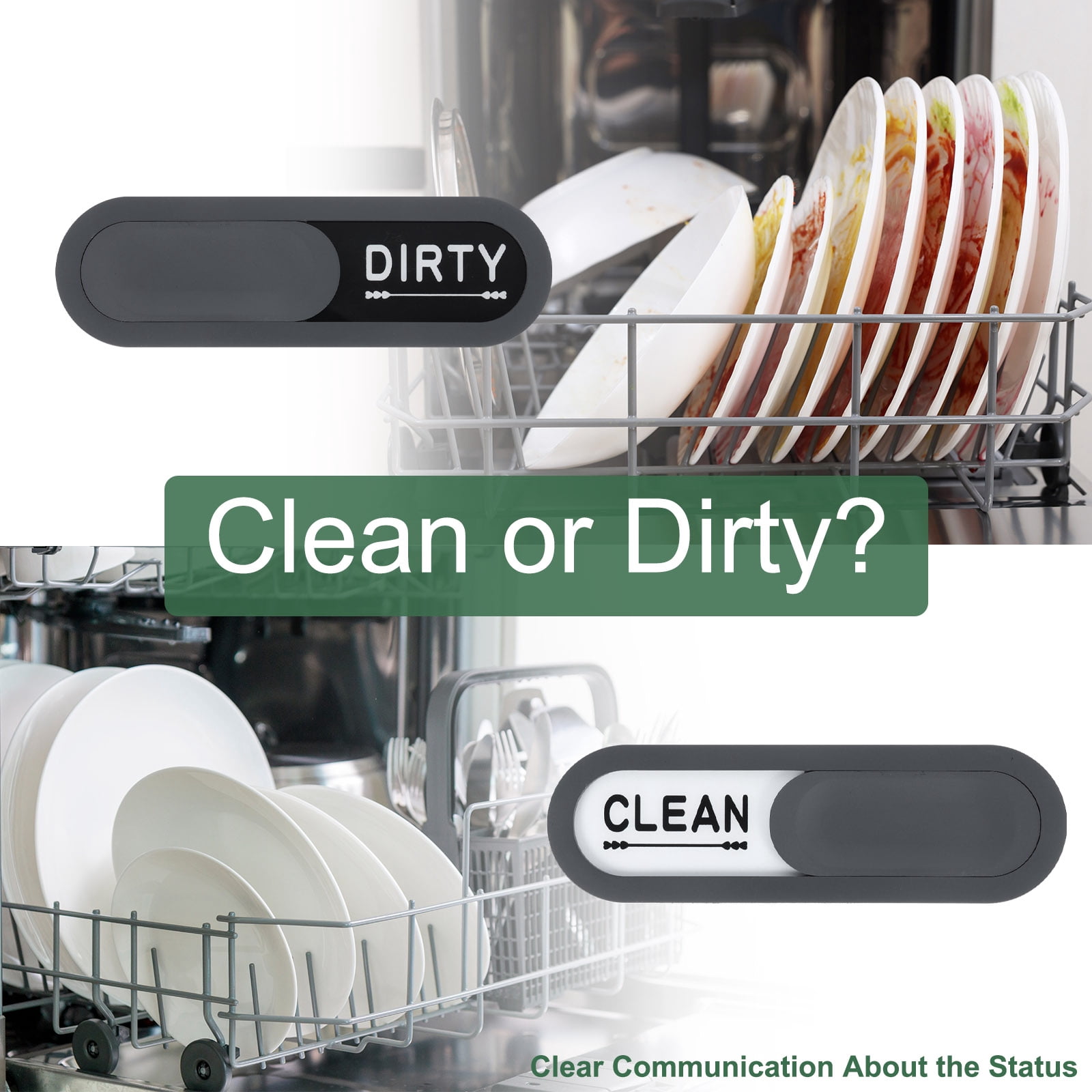 Unique Bargains Dishwasher Magnet Clean Dirty Sign Dishwasher Hotel Magnet Gray