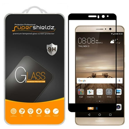 [1-Pack] Supershieldz for Huawei Mate 9 Full Screen Coverage Tempered Glass Screen Protector, Anti-Scratch, Anti-Fingerprint, Bubble Free (Black Frame)