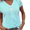 thumbnail image 1 of POINTERTECK Chemise Femme Col en V Manches Courtes Couleur Unie, 1 of 3