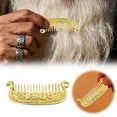 thumbnail image 2 of Plated Bronze Metal Beard Comb Hand Carved Ergonomic Design Exquisite Compact Portable Cool Style for Men Grooming Beard Care, 2 of 7