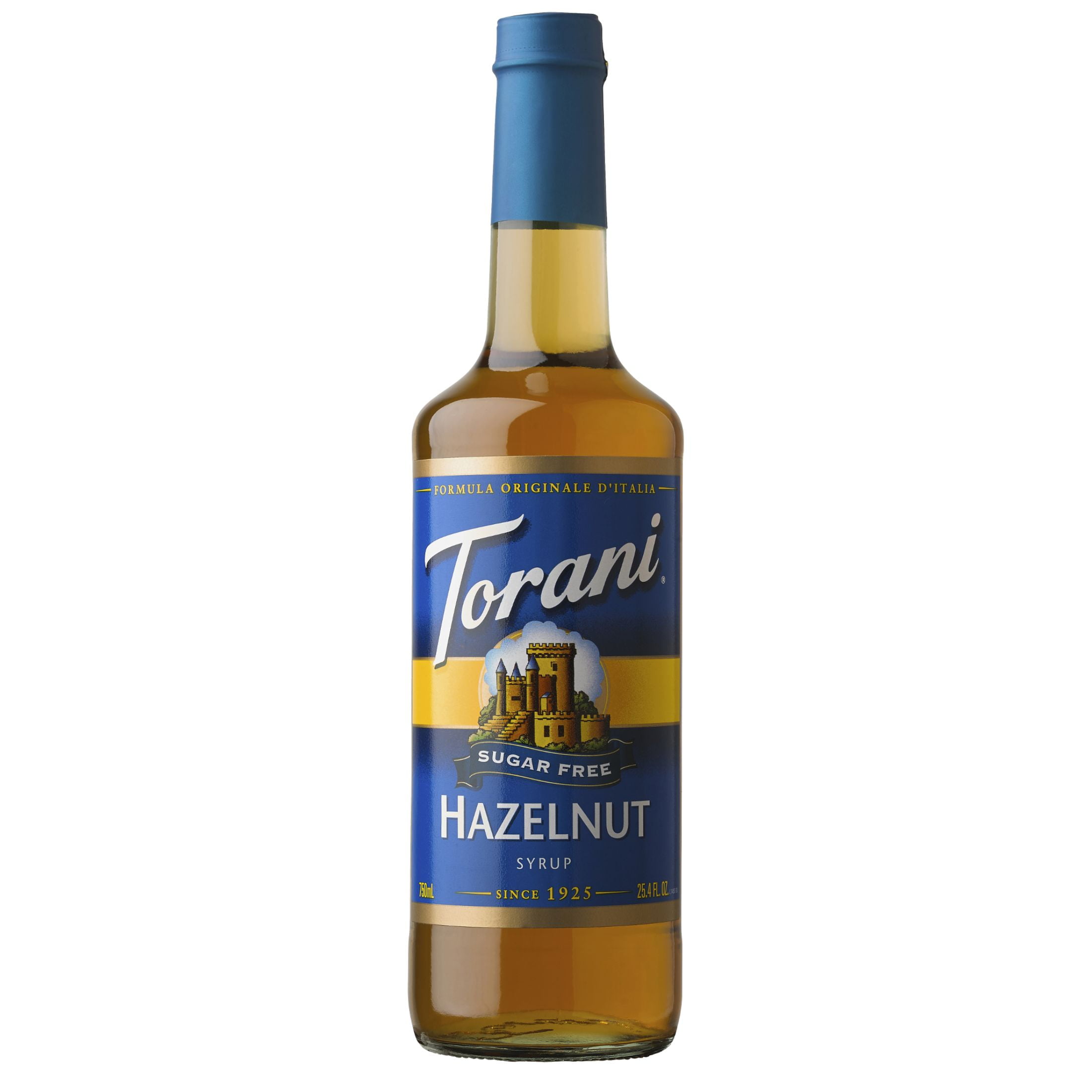 (4 pack) Torani Sugar Free Hazelnut Flavored Syrup in Glass Bottle, 25.4 fl oz
