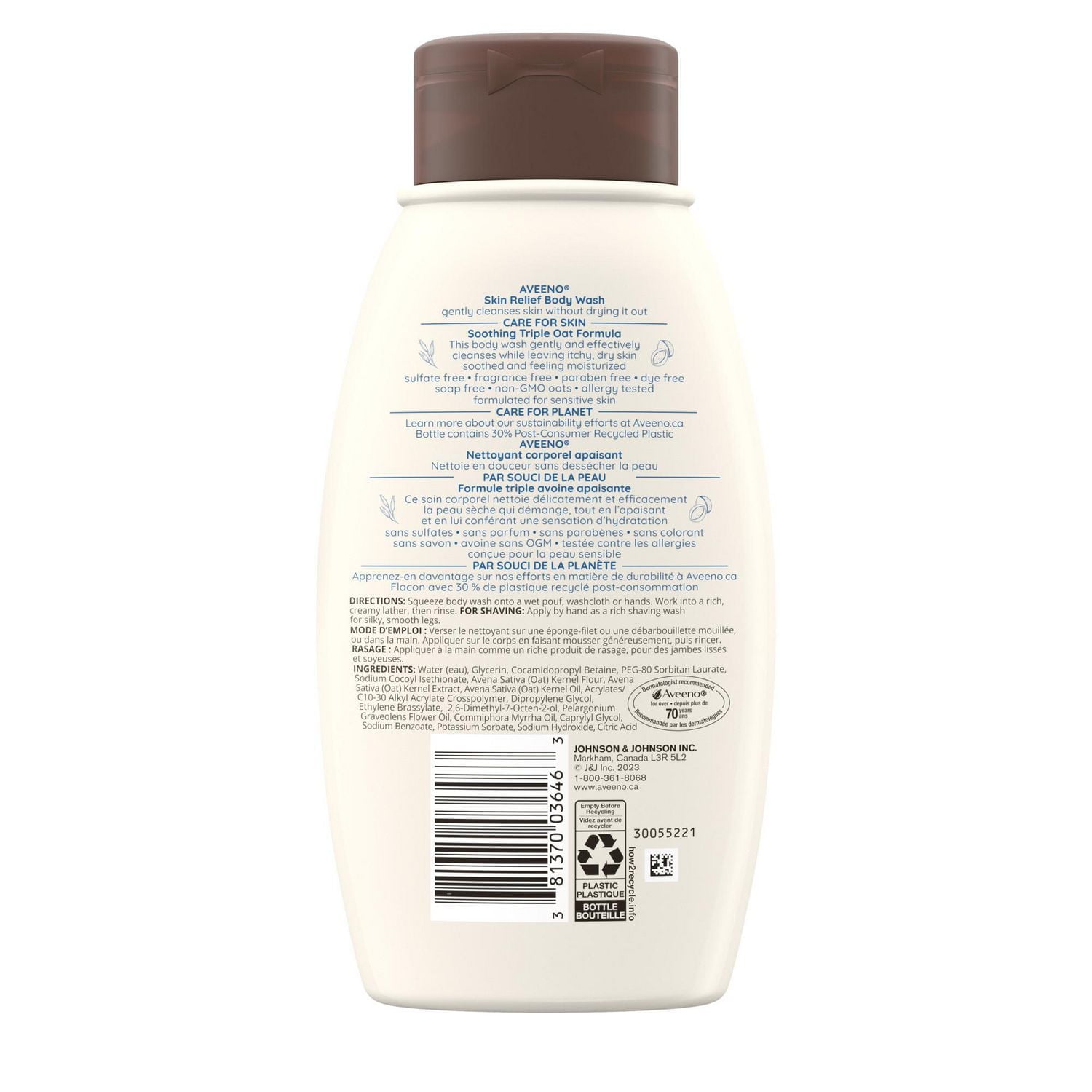 Aveeno Skin Relief Body Wash, Itchy, dry Skin Care, Cleanser, Oat, Sensitive Skin, Fragrance Free