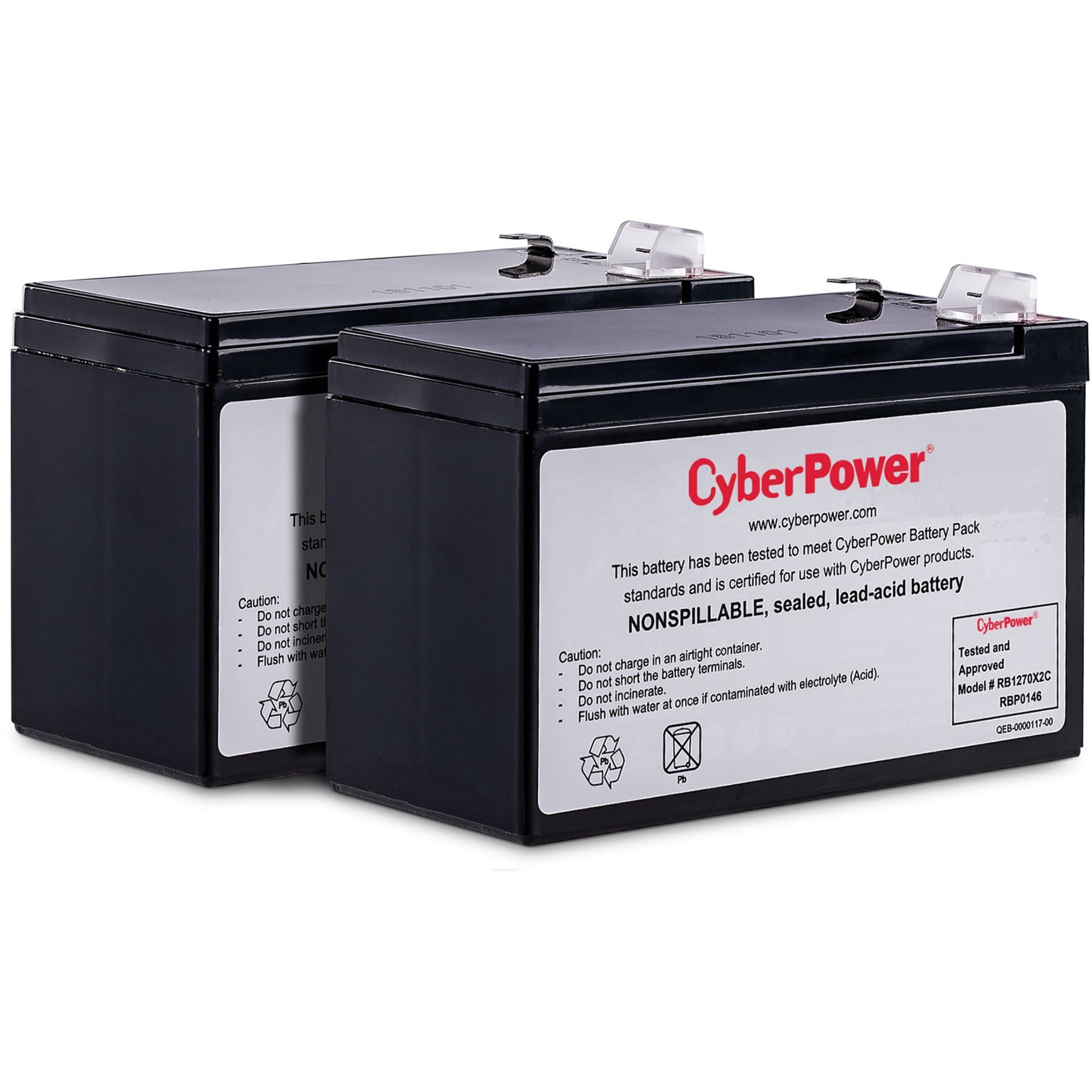 CyberPower RB0670X2 Replacement Battery Cartridge User Installable Maintenance-Free 
