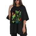 thumbnail image 4 of Plus Size Shirt for Women Black Tops for Women Short Sleeves Shirt for Women Tropical Plants T Shirt Crewneck Shirt for Women XL, 4 of 5
