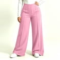 thumbnail image 4 of TEAJOPSUU Plus Size Yoga Pants for Women Wide Leg Stretchy High Waist Elastic Waisted Palazzo Pants Casual Daily Trousers XL-5XL Pink, 4 of 6