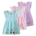 thumbnail image 6 of Emy Dola Toddler Girl's Dresses Easter Cotton Ruffle Sleeve Jersey Dress 2-8 Years A-Line Embroidery Casual Summer Sundress, 6 of 6