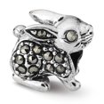 thumbnail image 1 of 925 Sterling Silver Charm For Bracelet Marcasite Rabbit Bead Holiday Celebration Animal Stone Crystal, 1 of 8