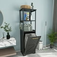 thumbnail image 5 of DWVO Tilt Out Laundry Hamper Cabinet with Removable Laundry Basket and 3 Shelves, Black, 5 of 8