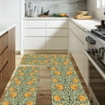 thumbnail image 4 of William Morris Vintage Floral Kitchen Rugs Sets of 3,Non Slip Rubber Kitchen Mats for Floor Farmhouse Washable Kitchen Area Rugs Floor Carpet Runners for Hallway Laundry Room,Sage Green/Orange, 4 of 6