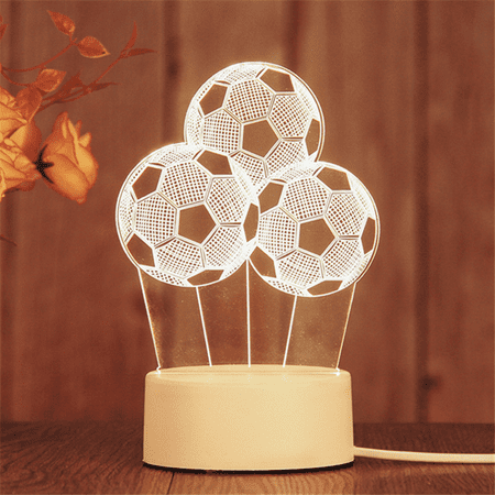 

JUSTUP 3D LED Night Light Acrylic Ball Lamp Remote Control 3D Illusion Lamp Valentine s Day Home Decoration Light -- Style A