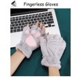 thumbnail image 6 of PULLIMORE Winter Cat Claw Bear Paw Gloves Fingerless Plush Warm Mittens for Christmas Halloween Cosplay (Pink), 6 of 9