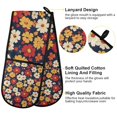 thumbnail image 2 of Yayeee Double Oven Mitt Kitchen Heat Resistant Baking 35" x7" Quilted Glove, Red Floral, 2 of 6