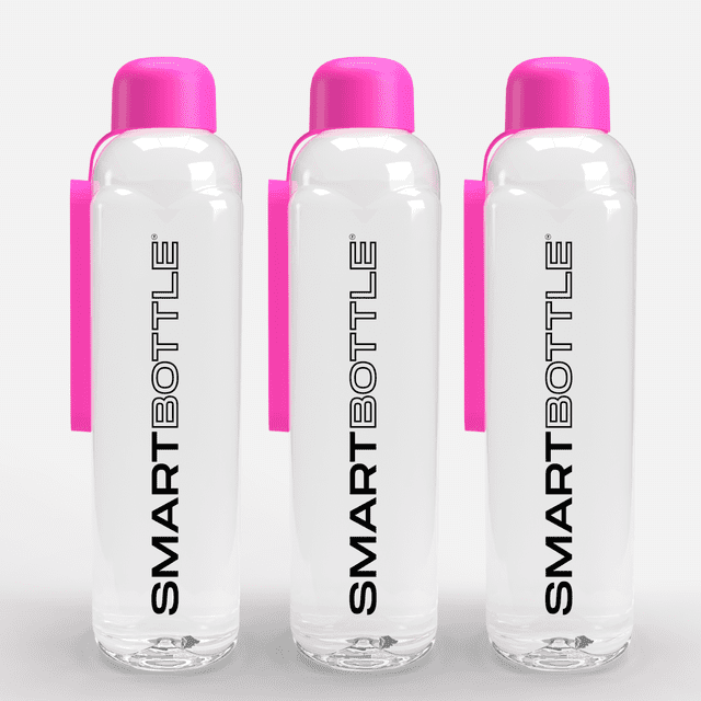 Smartbottle Tall Reusable Water Bottle, Hot Pink, 750ml / 25oz, 3-Pack