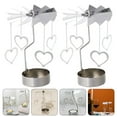 thumbnail image 3 of 2 Pcs Rotatory Pinwheel Candlestick Stainless Steel Candle Holder Candle Sticks, 3 of 8