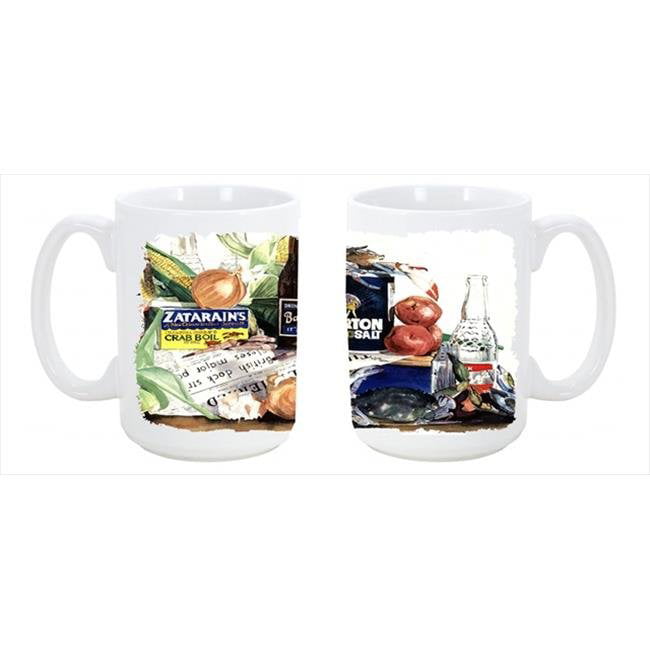 Carolines Treasures 8097CM15 Crab Dishwasher Safe Microwavable Ceramic Coffee Mug 15 oz Multicolor 