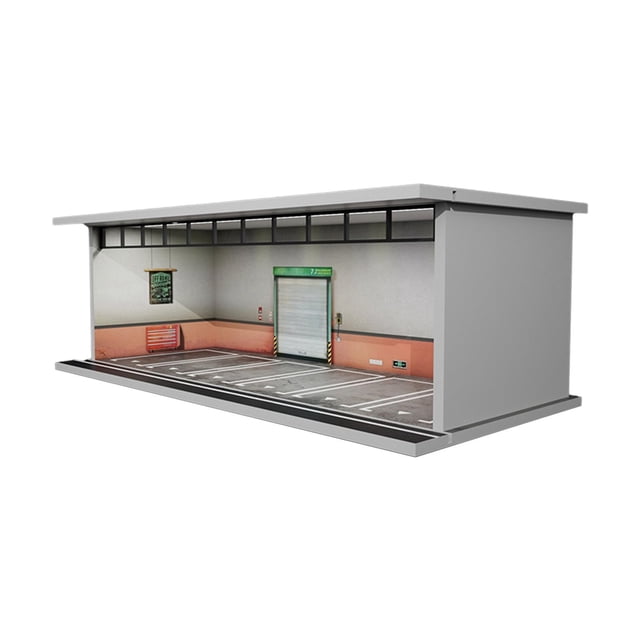 HILABEE 1/64 Car Showcase, Acrylic Showcase Model, Car Storage Parking Lot Model Diecast Underground Garage