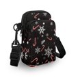 thumbnail image 3 of HELLHERO Shoulder Bag Polyester with Zipper Snowflake Candy Cane Pattern for Daily Commute or Casual Outings Men, Women, 3 of 7