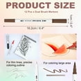 thumbnail image 2 of Uxcell 12Pack Dual Brush Markers, Brown Watercolor Fine and Brush Tips Pens Colored Marker Calligraphy Coloring Art Supplies Set for Coloring Book Illustration Sketching Journaling, 2 of 6