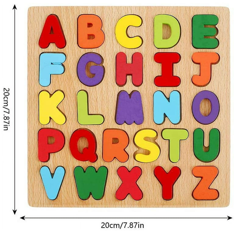 EUWBSSR 2PCS Wooden Alphabet Puzzles Set,ABC Letter and Numbers Puzzles  Board,Recognition Toy Educational Puzzles, Puzzle Set Best Gift for Kids  Toddler Boys Girls 