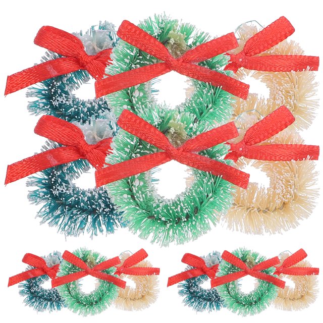 12 mini coronas navideñas para decorar árboles de Navidad.