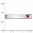 thumbnail image 2 of 14K White Gold Epoxy Enameled Medical ID Off Ctr Plate # 817, 2 of 2