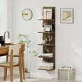 thumbnail image 4 of Costway 2 PCS 5-Tier Wall Shelves Vertical Floating Storage Shelf Unit Wall-Mounted Organizer Rustic Brown, 4 of 9