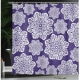 thumbnail image 4 of Ambesonne Blue White Shower Curtain, Flora Lace Snowflake, 69"Wx84"L, Blue White, 4 of 5