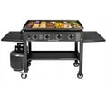 thumbnail image 2 of Blackstone 1554 Cooking 4 Burner Flat Top Gas Grill Propane Fuelled Restaurant Grade Professional Outdoor Griddle Station with Side Shelf, 36 Inches, Black, 2 of 8