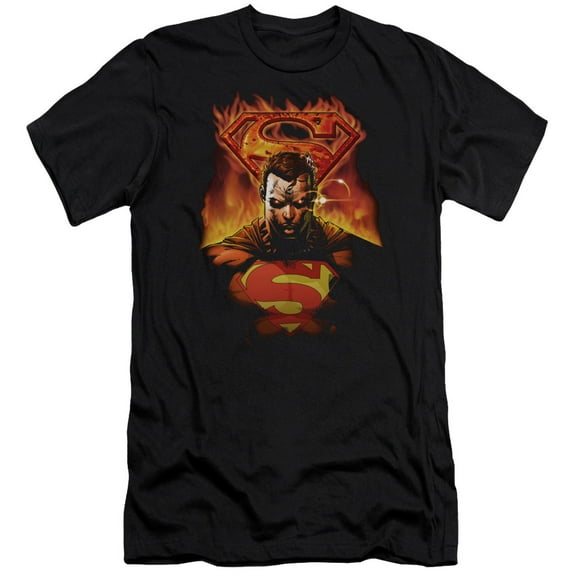 Superman - Man On Fire - Premium Slim Fit Short Sleeve Shirt - Small