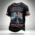 thumbnail image 2 of Never Forget 9/11 25th Anniversary Men's T-Shirt - Vintage Style Memorial Graphic Tee with Crew Neck for Everyday Commemorative Wear Dark Blue M, 2 of 3