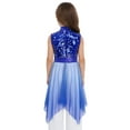 thumbnail image 2 of Zaldita  Kids Girls Sequin Sleeveless Mock Neck Liturgical Worship Praise Dance Overlay Dress Tunic Lyrical Dancewear Blue 10, 2 of 7