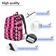 thumbnail image 3 of Balery pink and black argyle Mochila Clásica Impresa Básica para Viaje, Mochila Escolar Resistente al Agua, Mochila de Lona con Correas Ajustables-Medium, 3 of 5