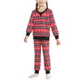 thumbnail image 4 of INSPIRE CHIC Women's Christmas Family Matching Pajama Set Long Sleeve Elk Snow Xmas Sleepwear Lounge Set ["Boys & Girls"] XS Red, 4 of 5