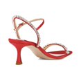 thumbnail image 4 of XYD Women Shiny Rhinestone Studded Mid Heels Open Square Toe Ankle Strap Sandals Fashion Party Prom Bridal Shoes Size 7 Red, 4 of 4