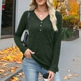 thumbnail image 6 of Horkkom Pullover Sweaters for Women Long Sleeve V Neck Sweaters Solid Color Button Cozy Sweaters L, 6 of 9