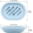 thumbnail image 4 of CoreLiving Removable Drainer Soap Dish, Plastic Shower Soap Holder, Double Compartment Blue Soap Container for Bar Soap, 2-Pack, 4 of 9