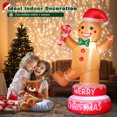 thumbnail image 3 of 5 FT Christmas Inflatable Outdoor Decorations Gingerbread Man with Cane Candy, Lovable Blow up Gingerbread with Xmas Hat, Built-in LED Lights for Yard Garden Lawn Indoor Home Holiday Decor, 3 of 5