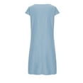 thumbnail image 4 of fatyb Womens Casual Dresses Summer Short Sleeve Pocket Dresses for Women Lightweight Plain Midi Dresses, 4 of 7