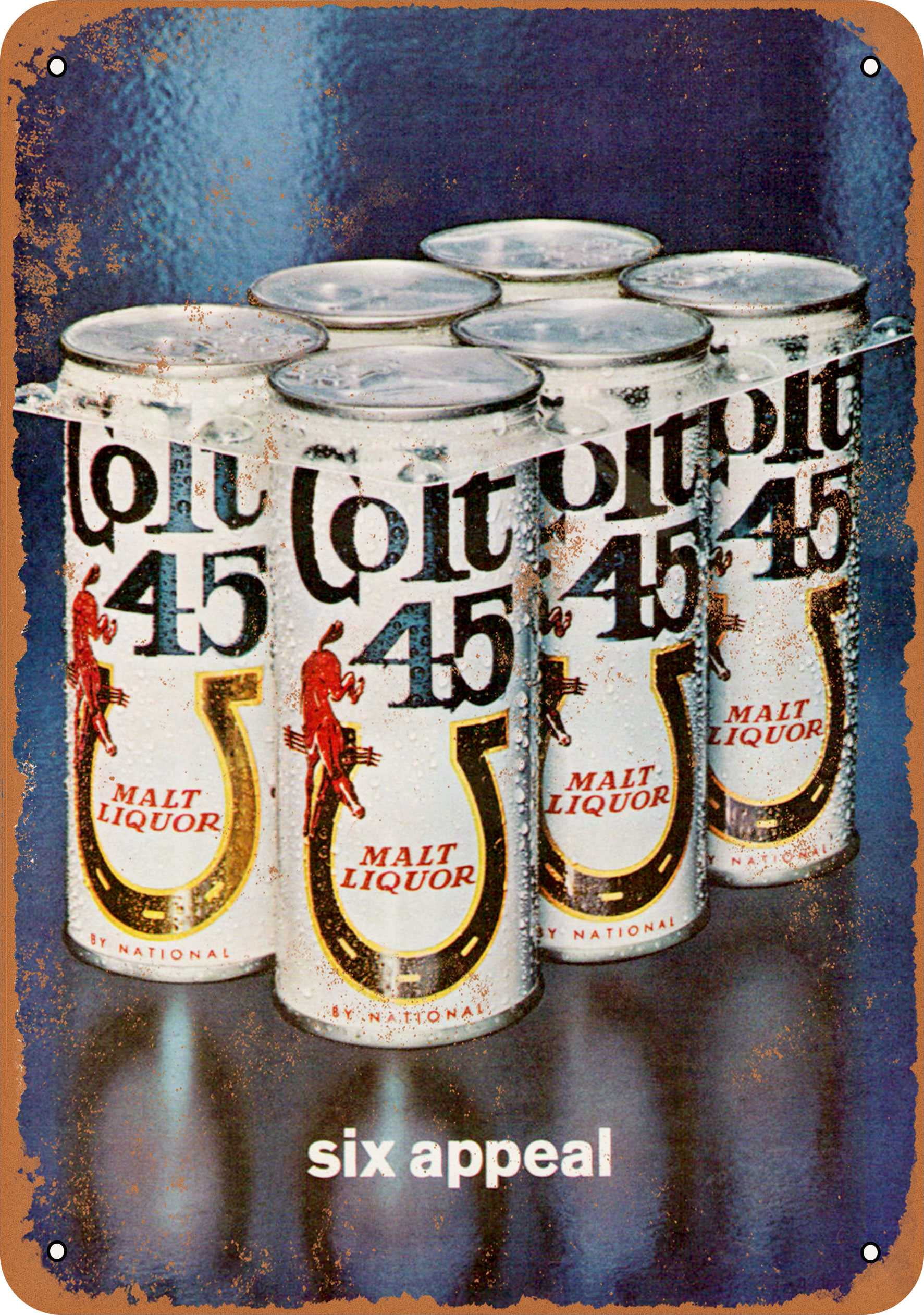 10 x 14 METAL SIGN 1971 Colt 45 Malt Liquor Vintage Rusty Look
