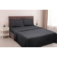 thumbnail image 3 of ROYALE LINENS 4 Piece King Sheets Set - Soft Brushed 1800 Microfiber Bedding - 1 Fitted, 1 Flat Sheet, 2 Pillow Cases - Wrinkle Free & Fade Resistant - Hotel Luxury Bed Sheets (Stripe Black, King), 3 of 10