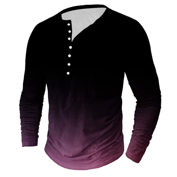 Aueoeo Men's Printing Shirt Casual Long Sleeve Round Neck Blouses Shirts Soft Comfy Lightweight Top Shirts