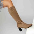 thumbnail image 5 of Mostsola Knee High Boots Women Heel Zip up Suede Fall Boots for Women 2025 Mid Calf Boots, 5 of 9