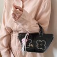 thumbnail image 4 of Hfppkn Black PU Leather Tote Shoulder Bag, Solid Color Handbag for Women Daily Shopping Use, Black 27.5x15x13cm, 4 of 7